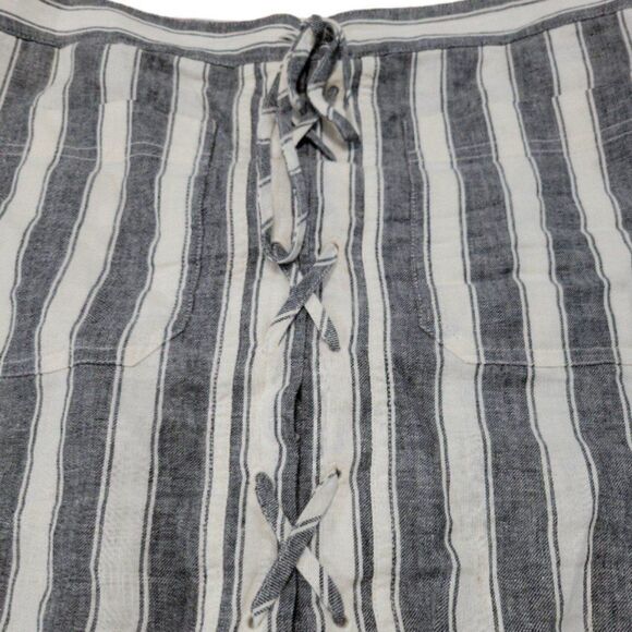 Madewell Skirt Size 4 W30"in Waist A-Line Skirt Linen Blend Mini Skirt Striped - Picture 4 of 5
